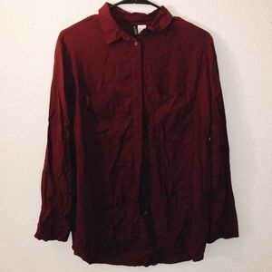 Burgundy button up